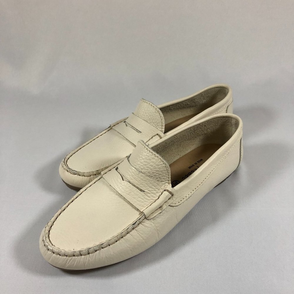 Enzo Tesoti ivory/cream Leather Loafers Size 39 Like NEW